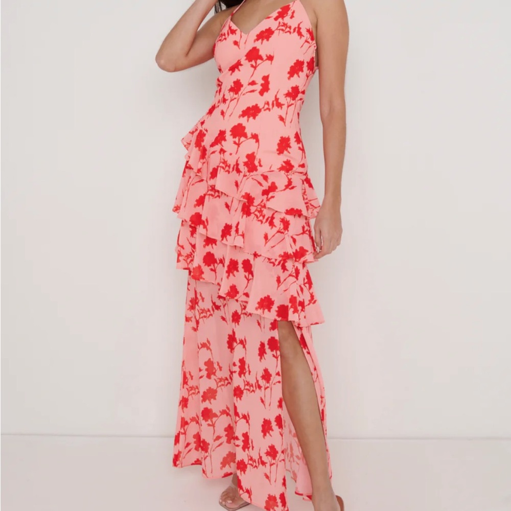 Hettie Asymmetric Ruffle Maxi Dress - Pretty Lavish